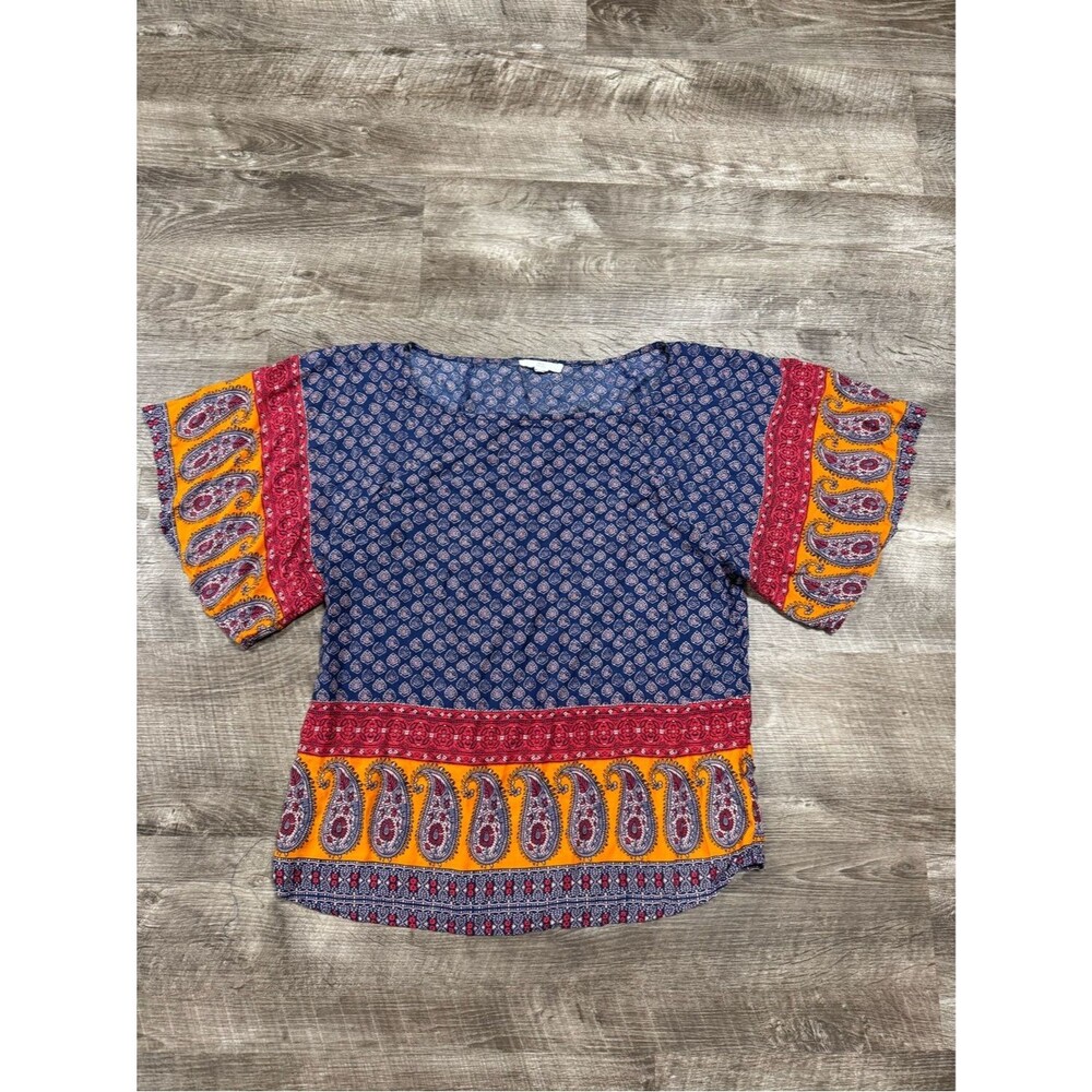 BLL New York Paisley Print Short Sleeve Shirt Small